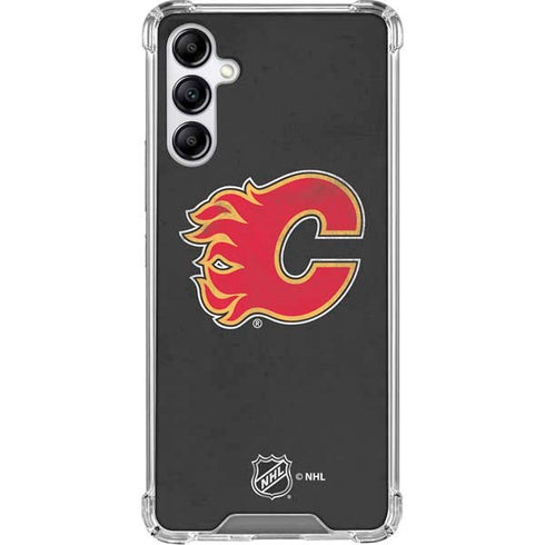 NHL Calgary Flames Distressed Galaxy A15 5G Clear Case