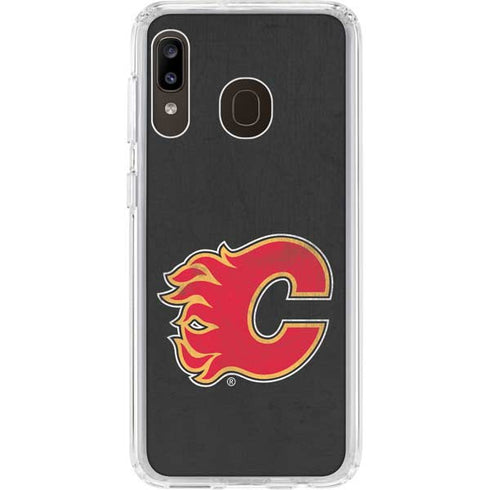 NHL Calgary Flames Distressed Galaxy A20 Clear Case