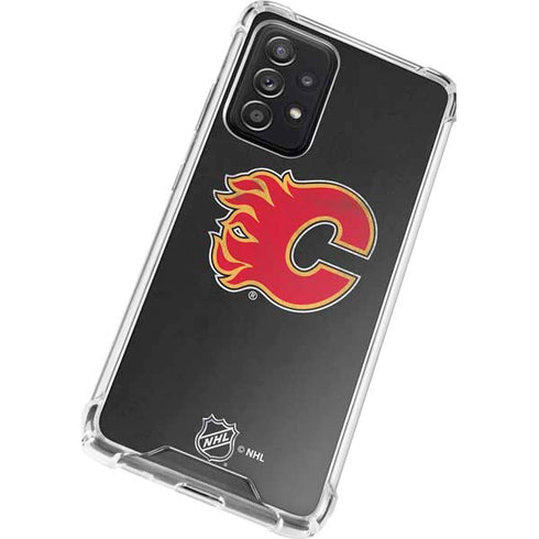 NHL Calgary Flames Distressed Galaxy A52 5G Clear Case