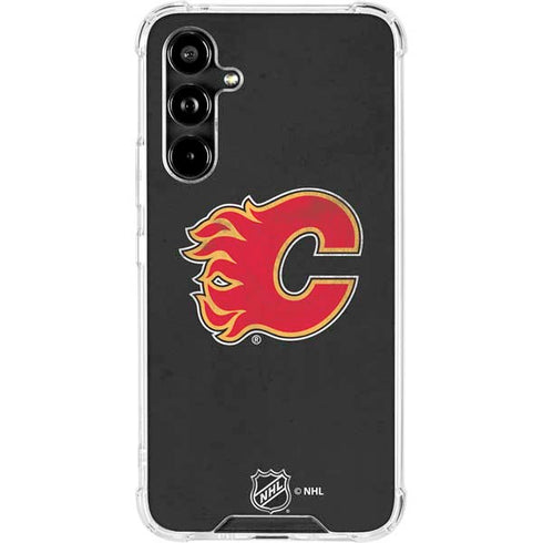 NHL Calgary Flames Distressed Galaxy A54 5G Clear Case
