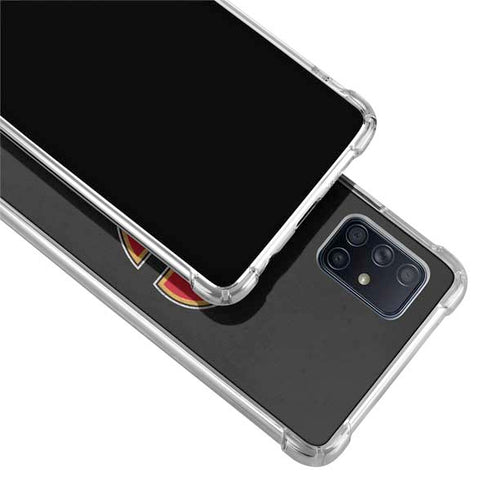 NHL Calgary Flames Distressed Galaxy A71 5G Clear Case