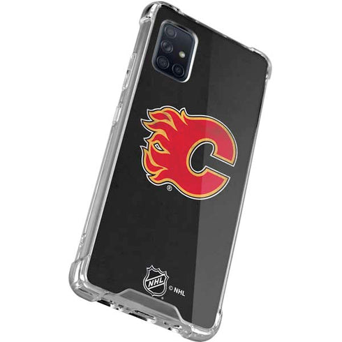 NHL Calgary Flames Distressed Galaxy A71 5G Clear Case