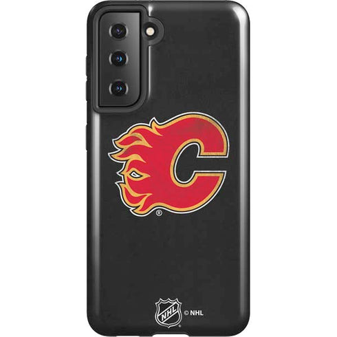 NHL Calgary Flames Distressed Galaxy S21 5G Pro Case