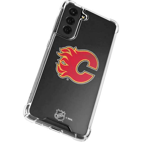 NHL Calgary Flames Distressed Galaxy S21 FE Clear Case