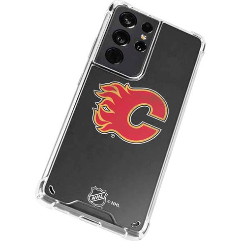 NHL Calgary Flames Distressed Galaxy S21 Ultra 5G Clear Case