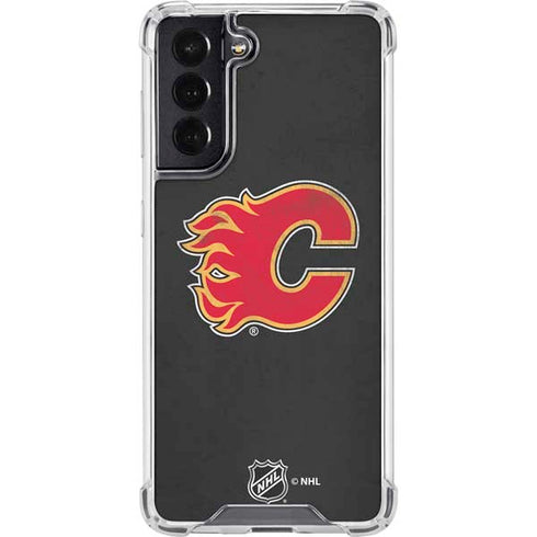 NHL Calgary Flames Distressed Galaxy S22 Clear Case