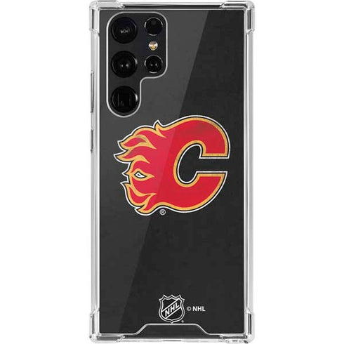 NHL Calgary Flames Distressed Galaxy S22 Ultra Clear Case
