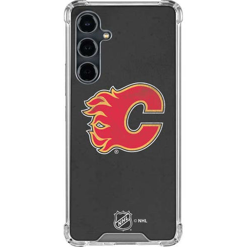 NHL Calgary Flames Distressed Galaxy S23 FE Clear Case