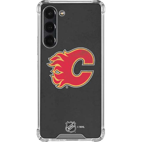NHL Calgary Flames Distressed Galaxy S23 Plus Clear Case