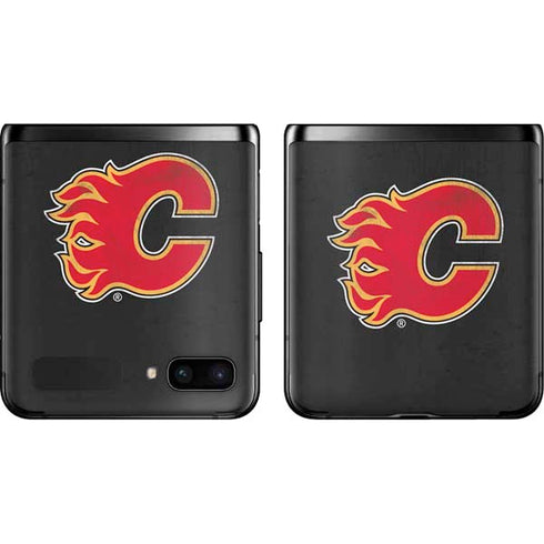 NHL Calgary Flames Distressed Galaxy Z Flip Skin