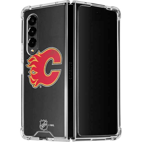 NHL Calgary Flames Distressed Galaxy Z Fold4 5G Clear Case