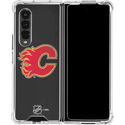 NHL Calgary Flames Distressed Galaxy Z Fold4 5G Clear Case