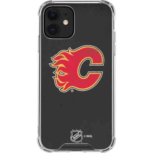 NHL Calgary Flames Distressed iPhone 12 Clear Case