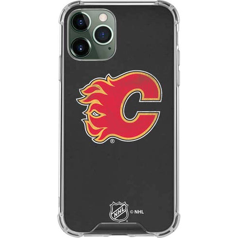 NHL Calgary Flames Distressed iPhone 12 Pro Clear Case