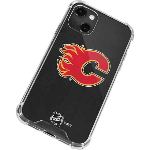 NHL Calgary Flames Distressed iPhone 13 Mini Clear Case