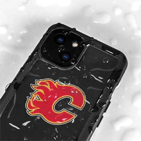 NHL Calgary Flames Distressed iPhone 13 Mini Waterproof Case