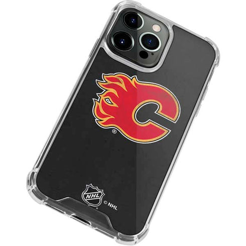 NHL Calgary Flames Distressed iPhone 13 Pro Clear Case