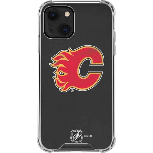 NHL Calgary Flames Distressed iPhone 14 Plus Clear Case