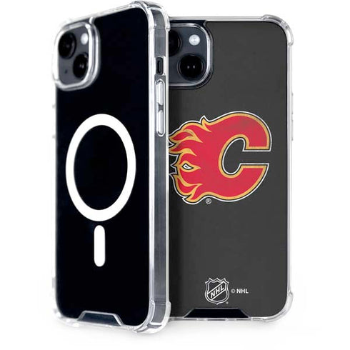 NHL Calgary Flames Distressed iPhone 15 Plus MagSafe Case