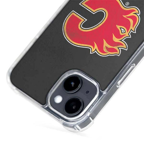 NHL Calgary Flames Distressed iPhone 15 Plus MagSafe Case