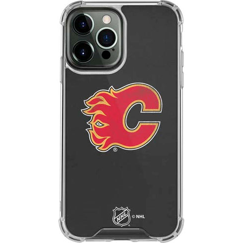 NHL Calgary Flames Distressed iPhone 14 Pro Max Clear Case