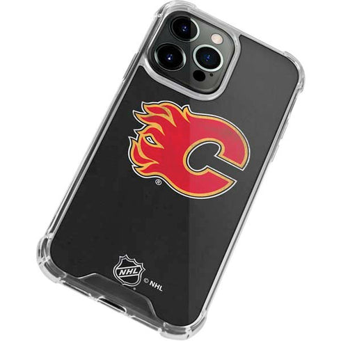 NHL Calgary Flames Distressed iPhone 14 Pro Max Clear Case