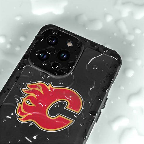 NHL Calgary Flames Distressed iPhone 14 Pro Max Waterproof Case