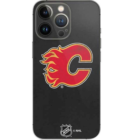 NHL Calgary Flames Distressed iPhone 14 Pro Skin