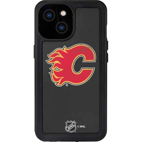 NHL Calgary Flames Distressed iPhone 15 Waterproof Case