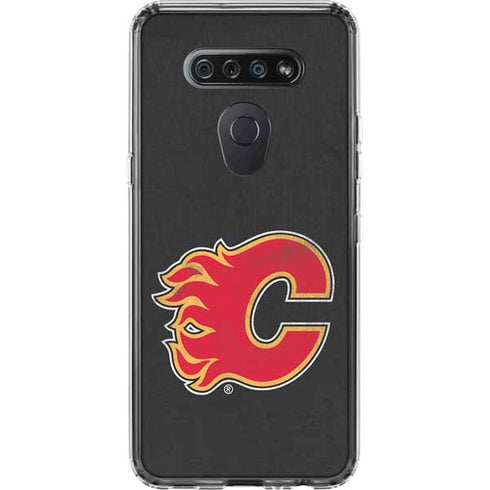 NHL Calgary Flames Distressed LG K51/Q51 Clear Case