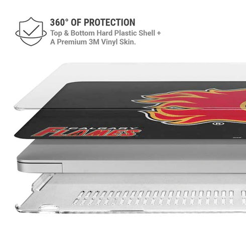 NHL Calgary Flames Distressed MacBook Air 13in M1 (2021) Case plus Skin