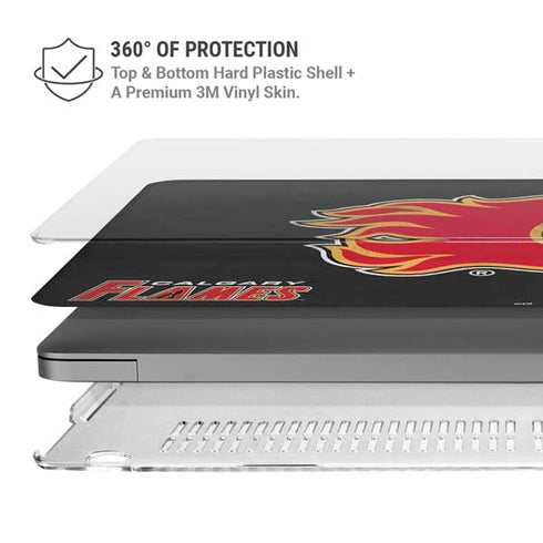 NHL Calgary Flames Distressed MacBook Pro 16in (2021-25) Case plus Skin