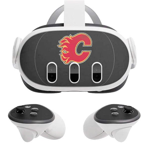 NHL Calgary Flames Distressed Meta Quest 3 Skin