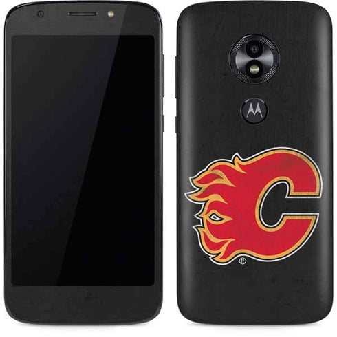 NHL Calgary Flames Distressed Moto E5 Play Skin