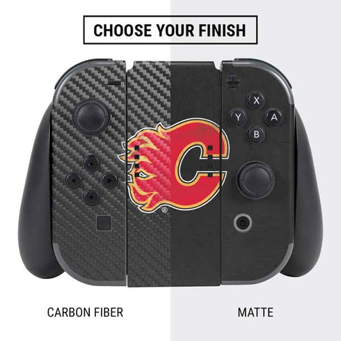 NHL Calgary Flames Distressed Nintendo Switch Bundle Skin
