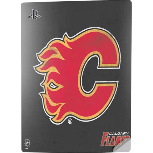 NHL Calgary Flames Distressed PS5 Digital Edition Console Skin