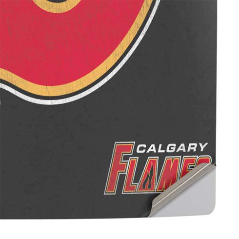 NHL Calgary Flames Distressed PS5 Slim Digital Edition Console Skin