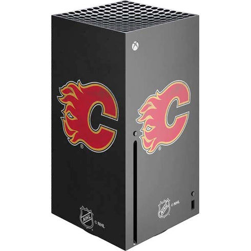 NHL Calgary Flames Distressed Xbox Series X Console Skin