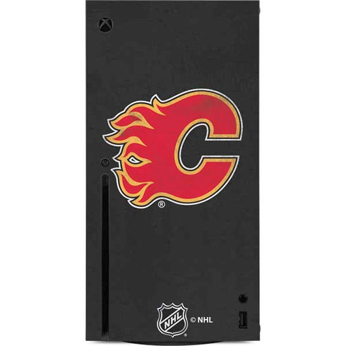 NHL Calgary Flames Distressed Xbox Series X Console Skin
