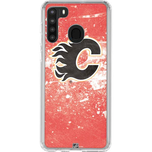 NHL Calgary Flames Frozen Galaxy A21 Clear Case