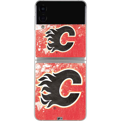 NHL Calgary Flames Frozen Galaxy Z Flip4 5G Skin