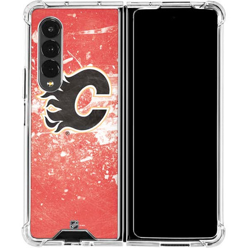 NHL Calgary Flames Frozen Galaxy Z Fold4 5G Clear Case