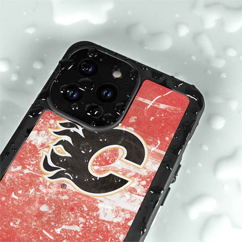 NHL Calgary Flames Frozen iPhone 14 Pro Max Waterproof Case