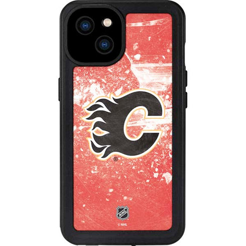 NHL Calgary Flames Frozen iPhone 15 Plus Waterproof Case