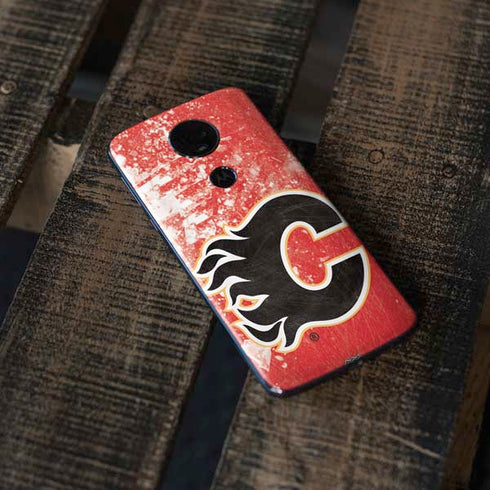 NHL Calgary Flames Frozen Moto E5 Plus Skin