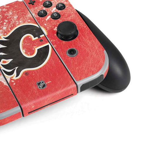 NHL Calgary Flames Frozen Nintendo Switch OLED (2021) Skin
