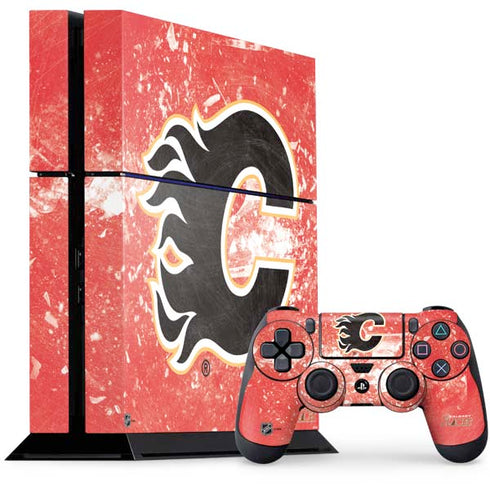 NHL Calgary Flames Frozen PS4 Console and Controller Bundle Skin
