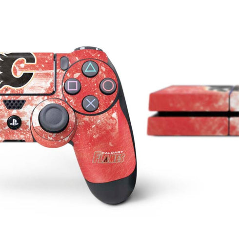 NHL Calgary Flames Frozen PS4 Console and Controller Bundle Skin