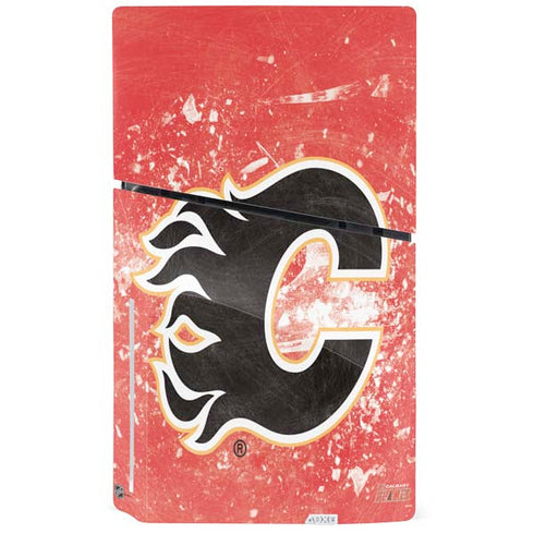 NHL Calgary Flames Frozen PS5 Slim Disk Console Skin