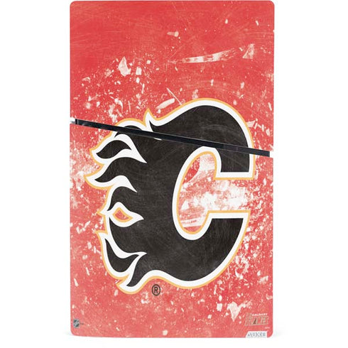NHL Calgary Flames Frozen PS5 Slim Digital Edition Bundle Skin